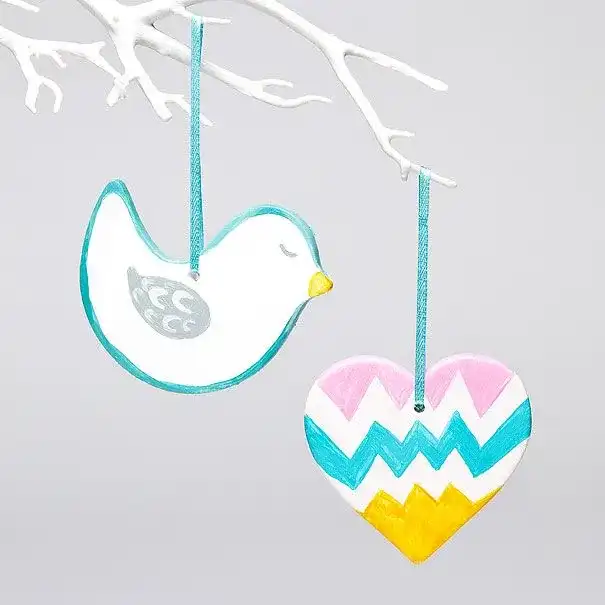 Bird and Heart Decorations craft activity