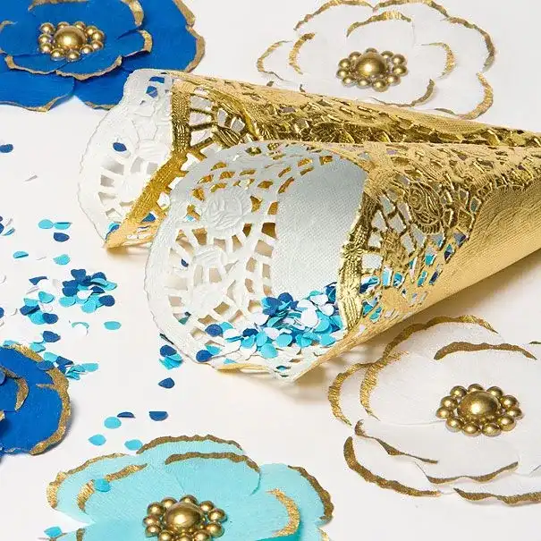 Doily Confetti Cones craft activity
