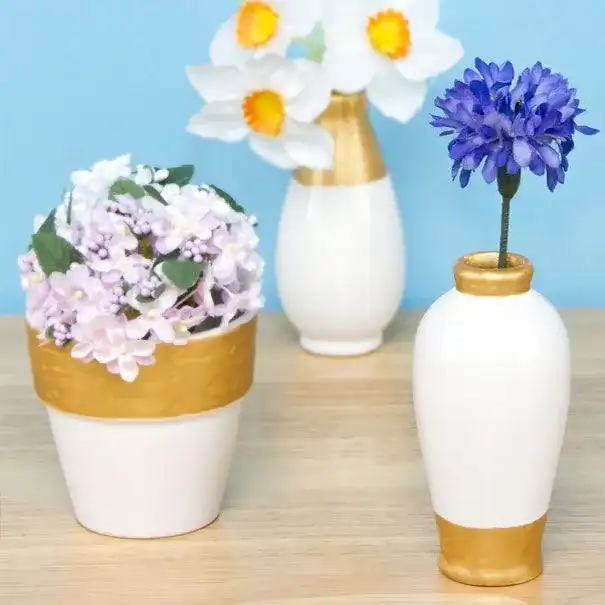 Gold Colour Block Mini Vases craft activity