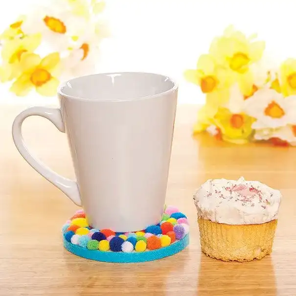 Pom Pom Coaster craft activity