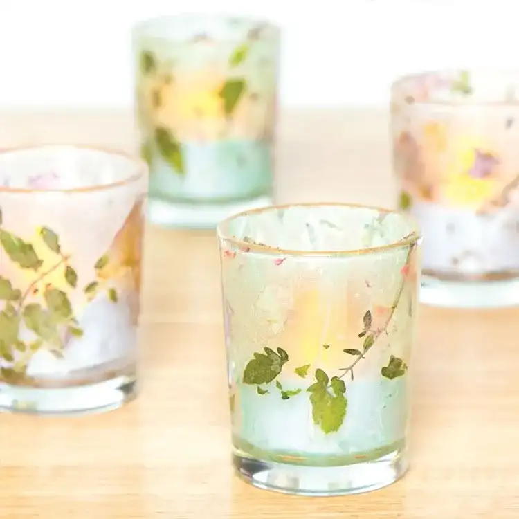 Pressed Flower Tealight Lanterns craft activity