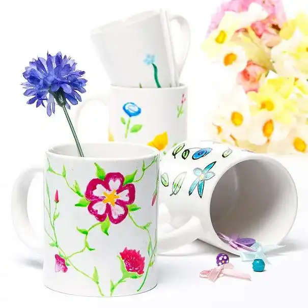 Pretty Flower Mugs craft activity