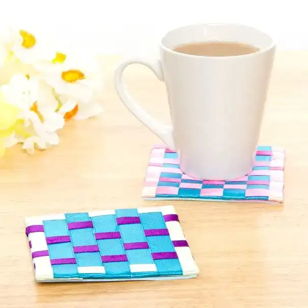 Ribbon Woven Coasters craft activity