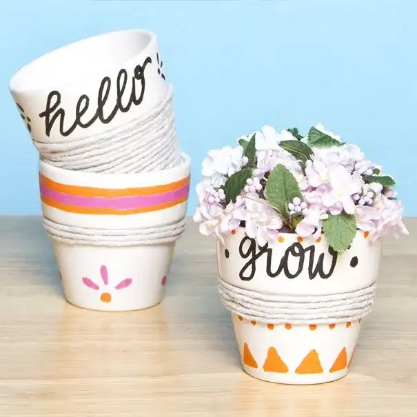 Rope Covered Flowerpots craft activity