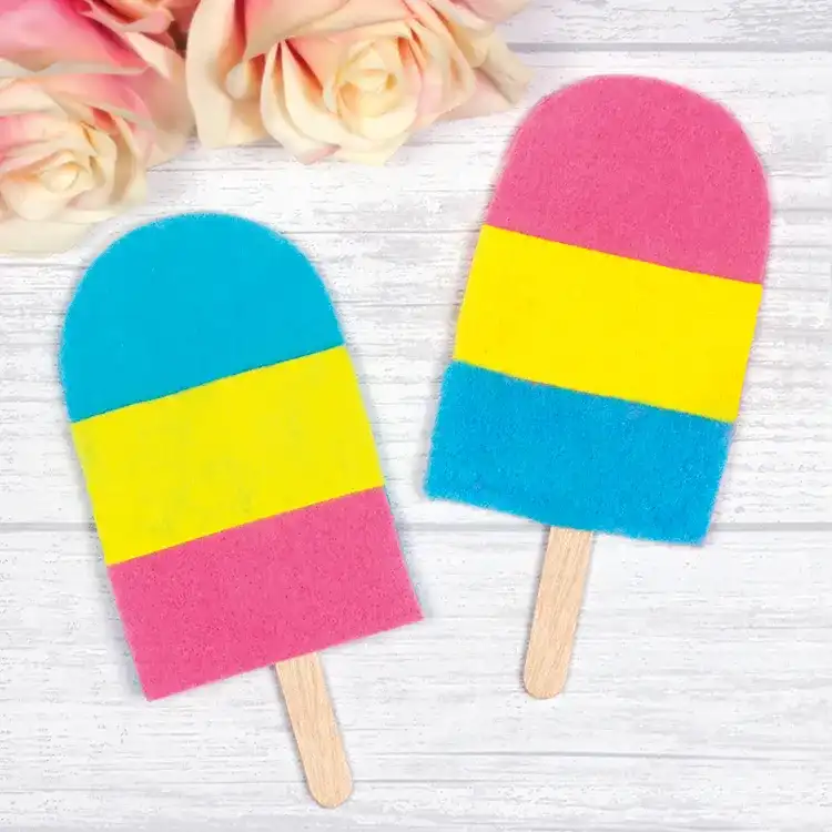 Felt Ice Lolly Magnets craft activity