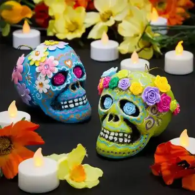 Dia de los Muertos Flower Skulls craft activity