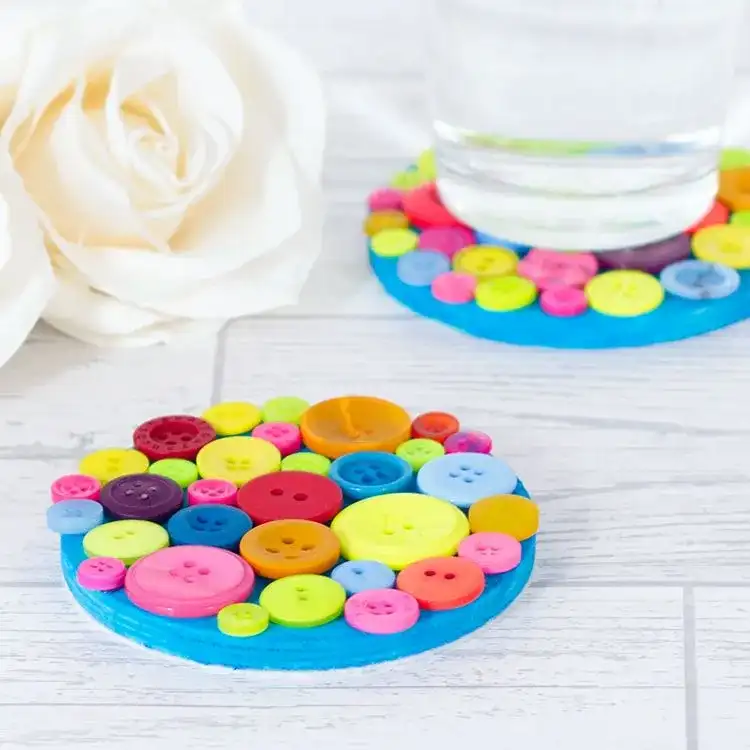 Button Drinks Coasters craft activity