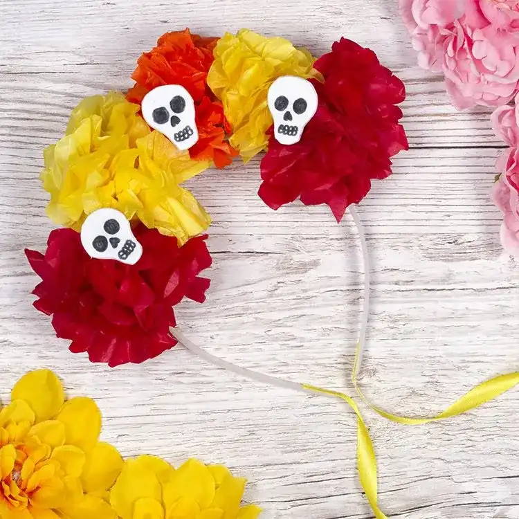 Day of the Dead Flower Headband craft activity