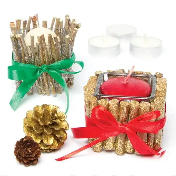 Festive Twig Candle Holders craft activity