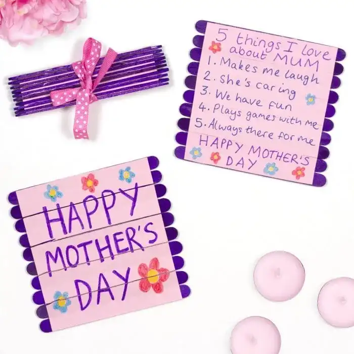 Mother’s Day Folding Pop Stick Card craft activity