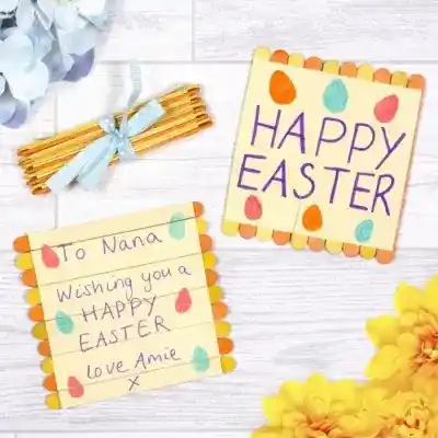 Easter Folding Pop Stick Card craft activity