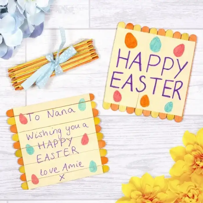 Easter Folding Pop Stick Card craft activity