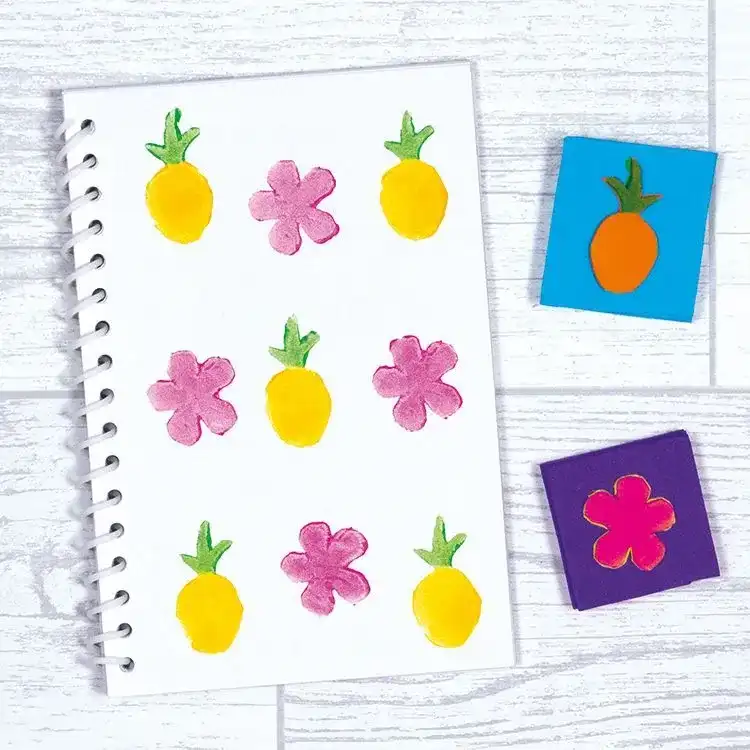 Tropical Stamped Notepad craft activity