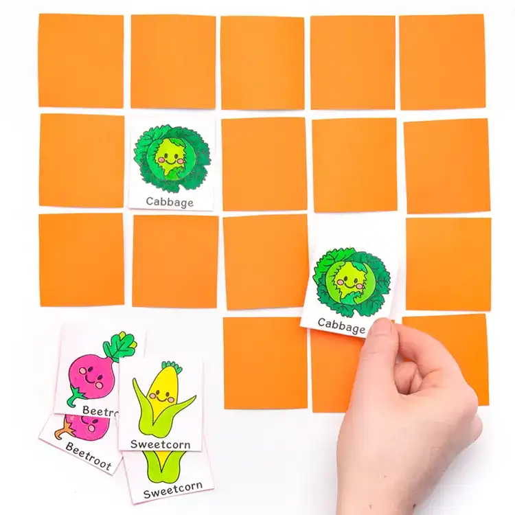 Veggie Memory Game craft activity