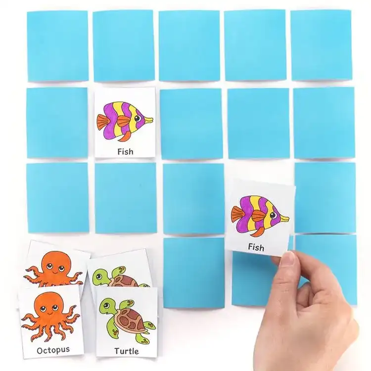 Ocean Creatures Memory Game craft activity