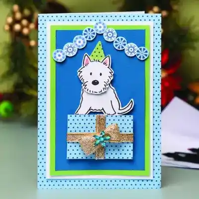 Christmas Westie Card craft activity