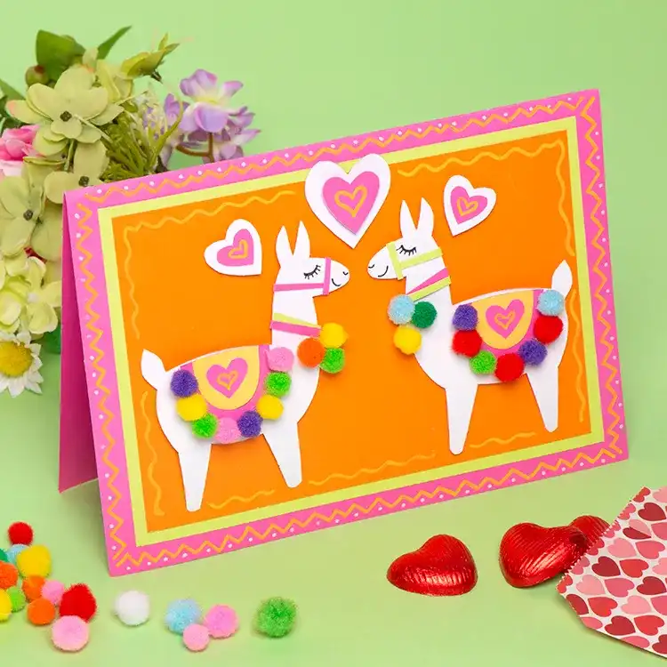 Loveable Llamas Card craft activity