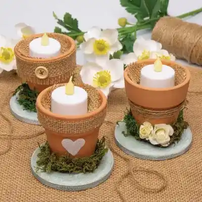 Rustic Wedding Candles Holders craft activity