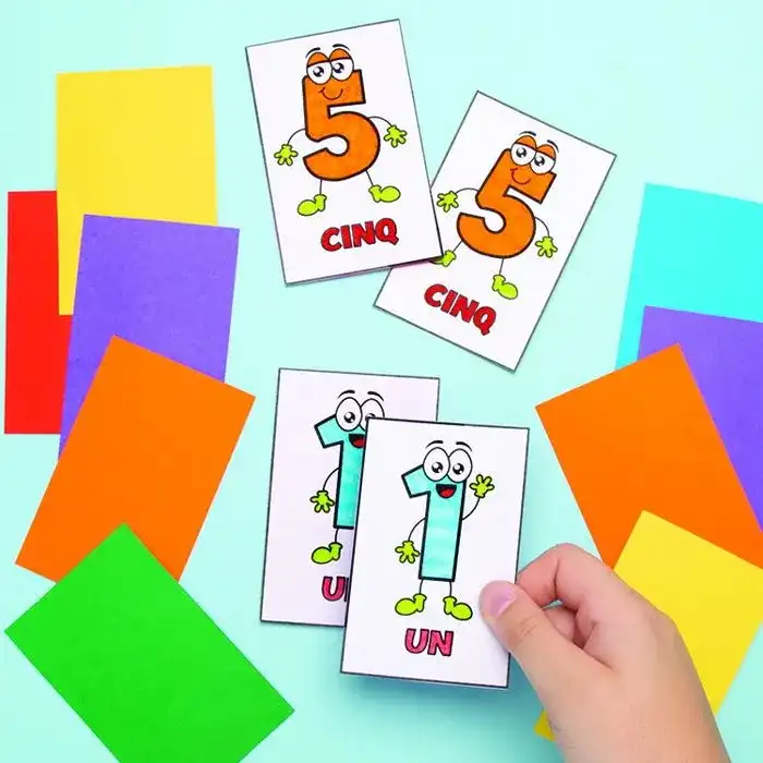 French Numbers Snap Game craft activity