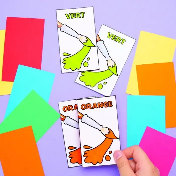 French Colours Snap Game craft activity