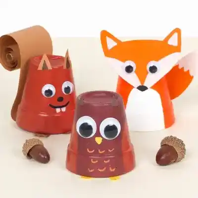 Flowerpot Woodland Animals craft activity