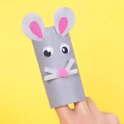 Rat Cardboard Tube Puppet craft activity