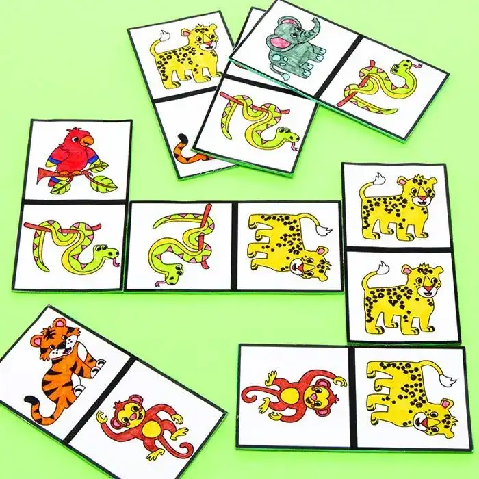 Jungle Animal Dominoes craft activity