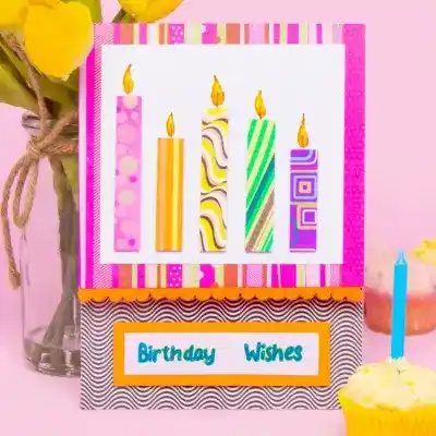 Jazzy Birthday Candles Card craft activity