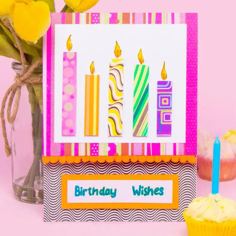 Jazzy Birthday Candles Card craft activity
