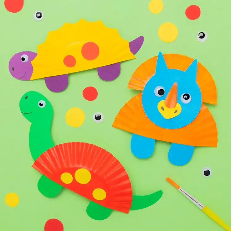 Cupcake Case Dinosaurs craft activity