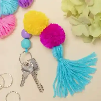 Tassel Pom Pom Bag Charm craft activity