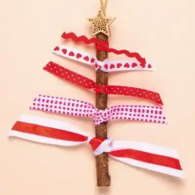 Ribbon Christmas Tree Decoration craft activity