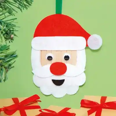 Santa Pop Stick Decoration craft activity