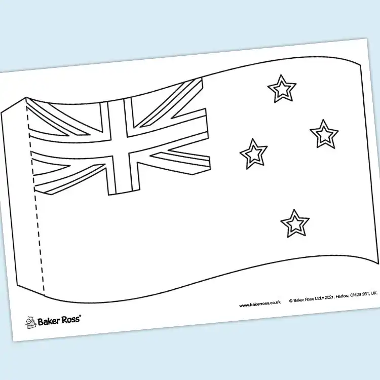 New Zealand Printable Flag craft activity