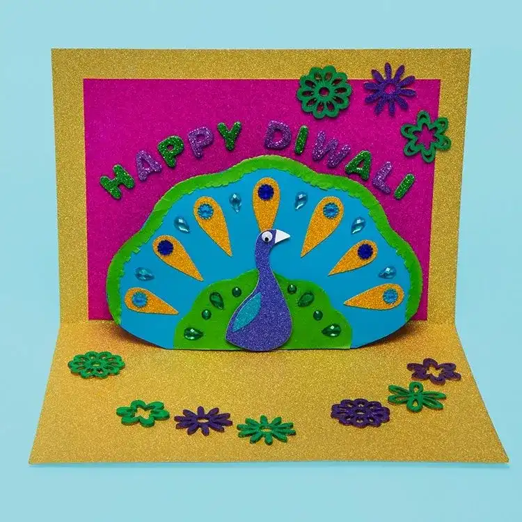 Peacock Pop-up Card craft activity