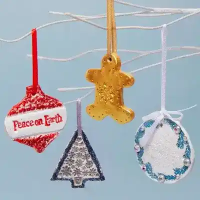 Festive Embossed Clay Decorations craft activity