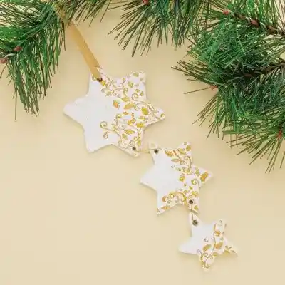 Triple Star Embossed Clay Decoration craft activity