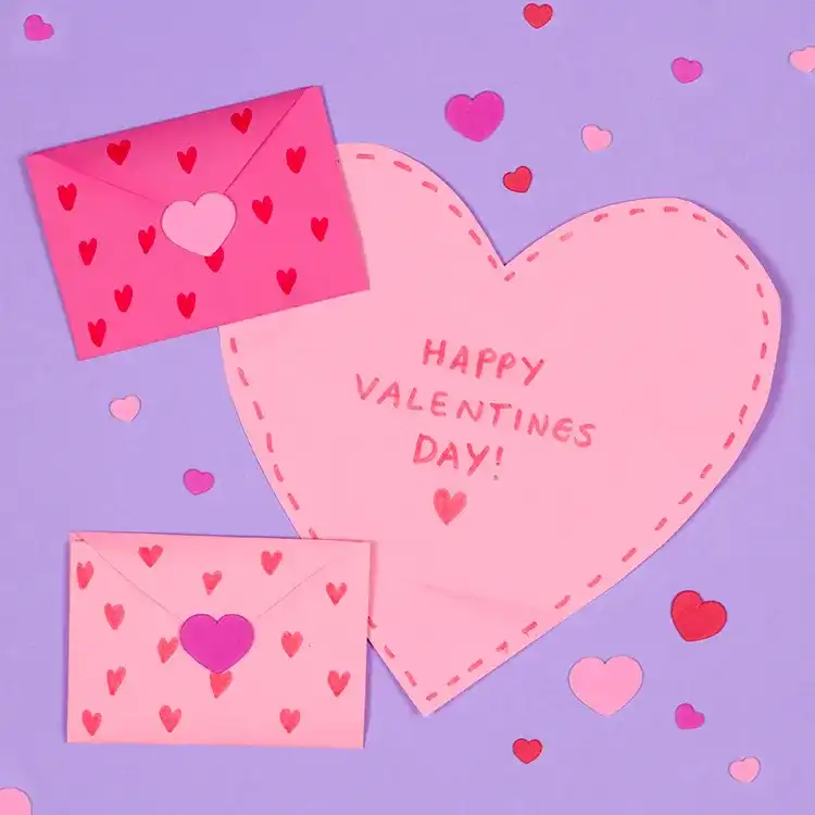 Folding Heart Envelope craft activity