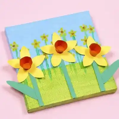 3D Daffodil Canvas craft activity