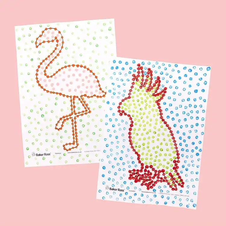 Exotic Birds Dot Paintings craft activity
