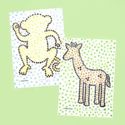 Jungle Animals Dot Paintings craft activity