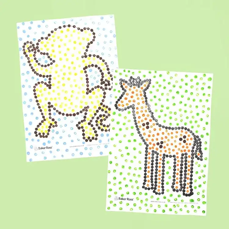 Jungle Animals Dot Paintings craft activity