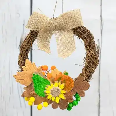 Rattan Harvest Wreath craft activity