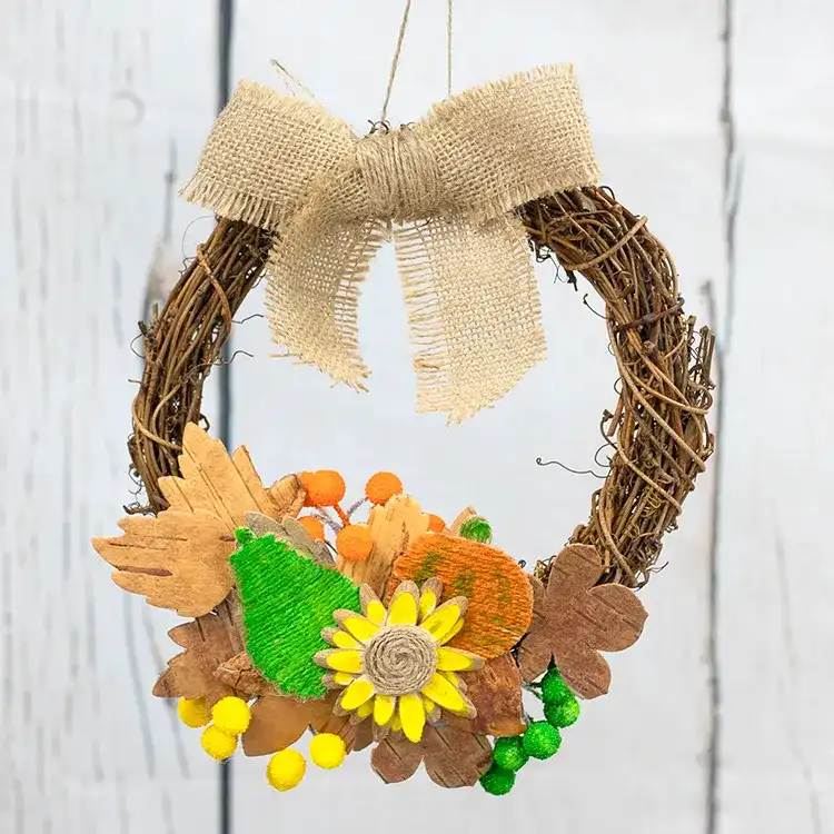 Rattan Harvest Wreath craft activity