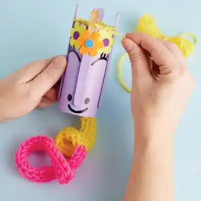 Unicorn Cardboard Tube French Knitter craft activity