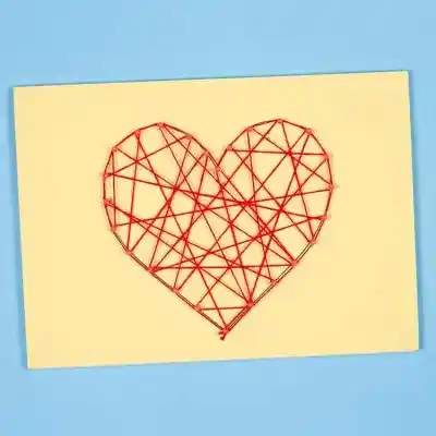 Heart String Art craft activity