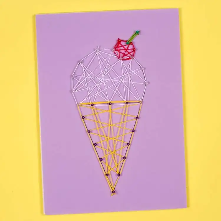 Ice Cream String Art craft activity