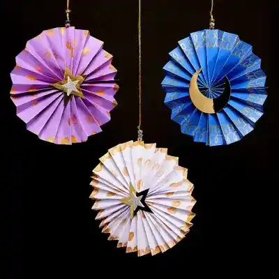 Moon and Star Fan Decorations craft activity