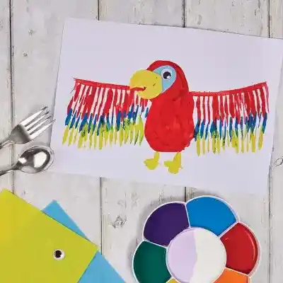 Parrot Fork & Spoon Painting craft activity