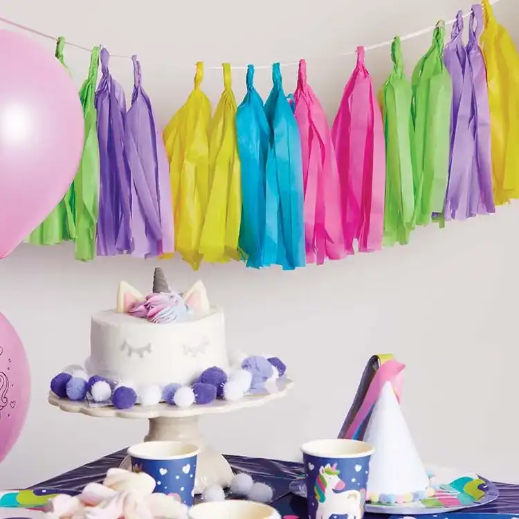 Unicorn Tassel Garland craft activity